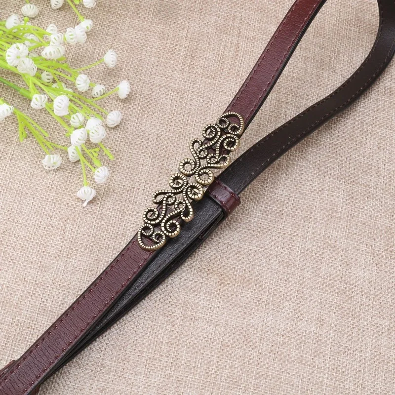 Retro dames magere riem zachte lederen riem decoratieve jurk broek tailleband Chinese gesp veelzijdige dunne riem