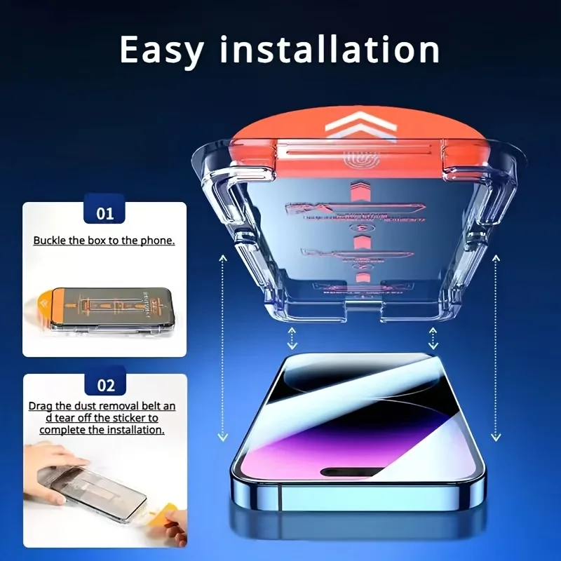 6 Pcs Privacy Tempered Glass Screen Protector Compatible With Iphone 16 15 14 13 12 11 X XS XS MAX XR, Automatic Dust Removal