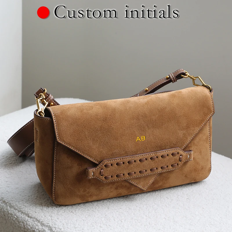 

Пользовательские инициалы из натуральной воловьей кожи, винтажные сумки-конверты для женщин, роскошные дизайнерские сумки и кошелек, новинка 2023 года на плечо