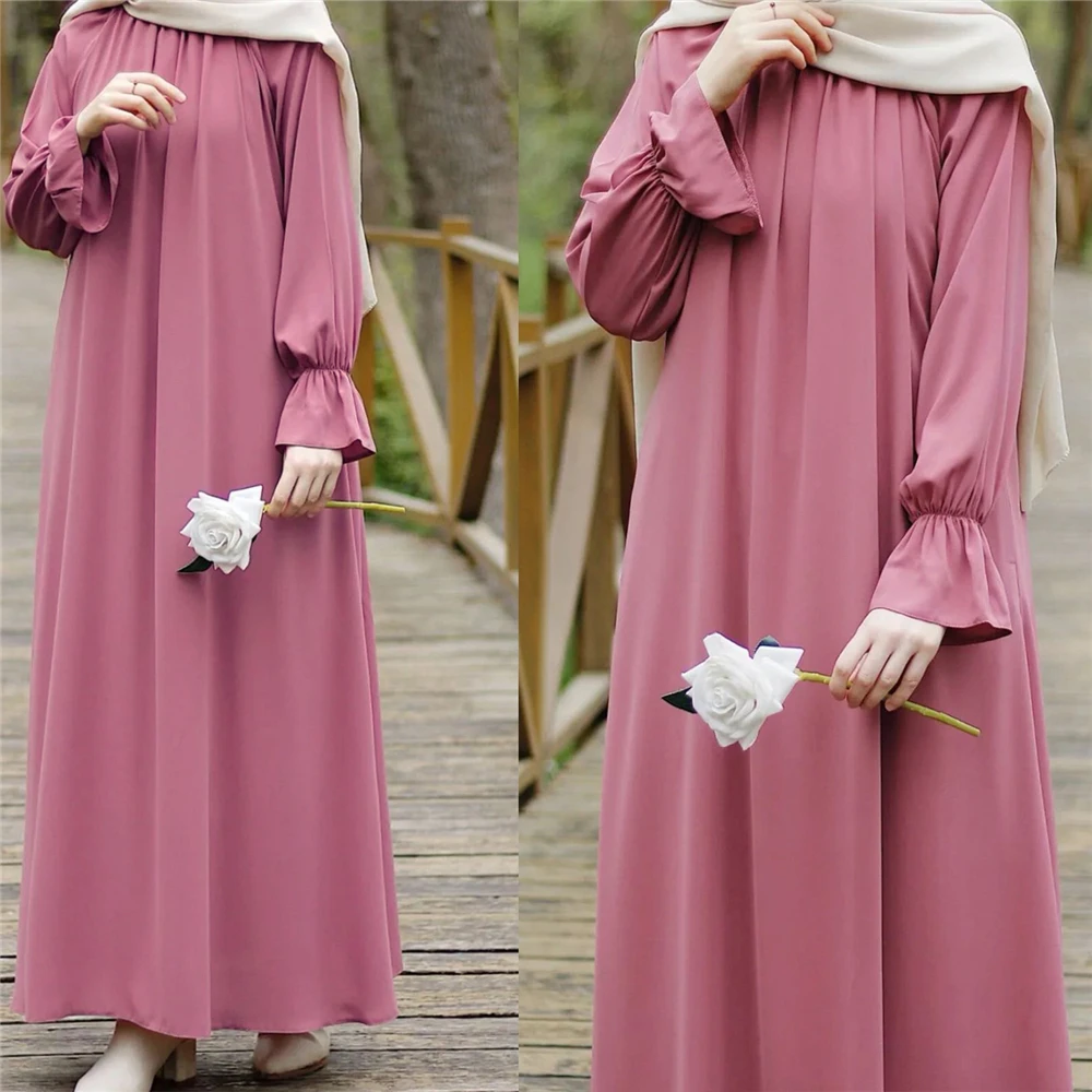 

Modest Abayas for Women Muslim Prayer Dress Eid Djellaba Jalabiya Arabic Robe Turkey Dubai Kaftan Islamic Clothing Ramadan Gown