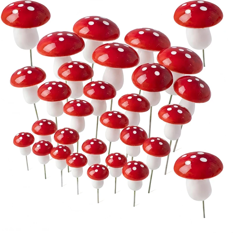 10-100PCS Miniatures Artificial Foam Mushroom Garden Fairy Bonsai Plant Pot Mini Mushroom Resin Craft Decor For DIY Micro Decor