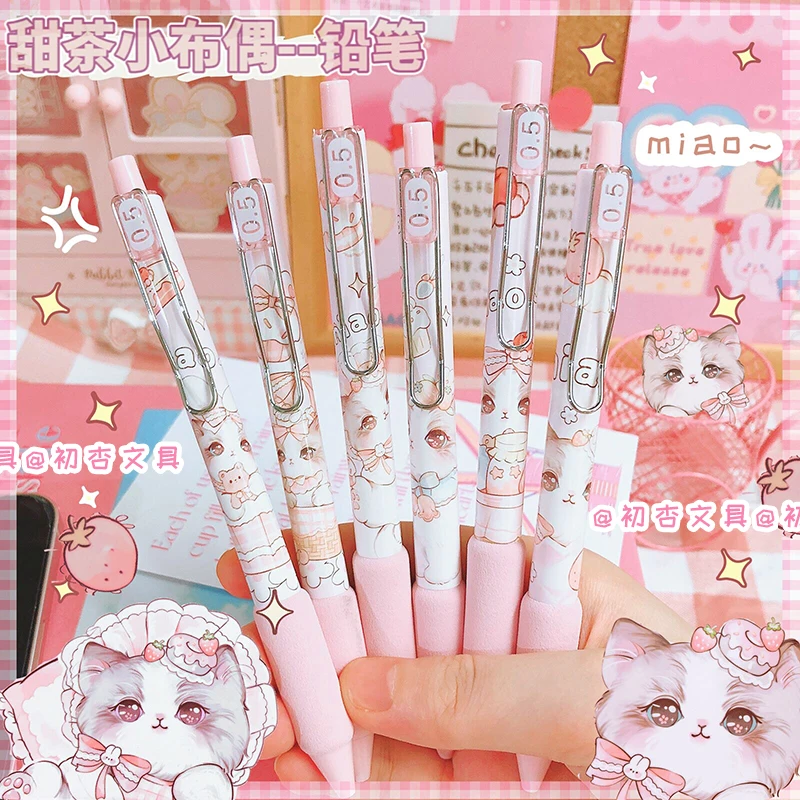 

Cute Cat Mechanical Pencils 0.5mm Automatic Pencils Kids Gifts Writing Tool Kawaii Stationery School Office Press Pens