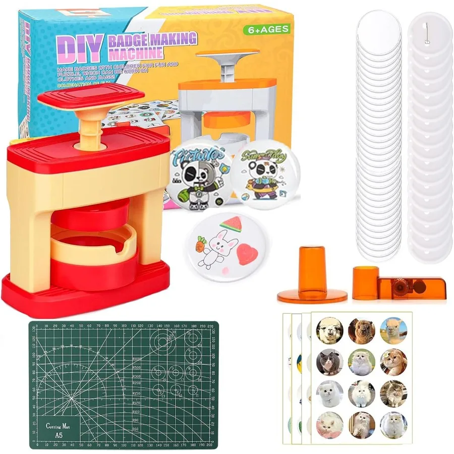 

Машина для изготовления пуговиц 55 мм 2,16 дюйма DIY Машина для изготовления пуговиц с 48 шт. Принадлежности для изготовления пуговиц Защитная крышка для значков