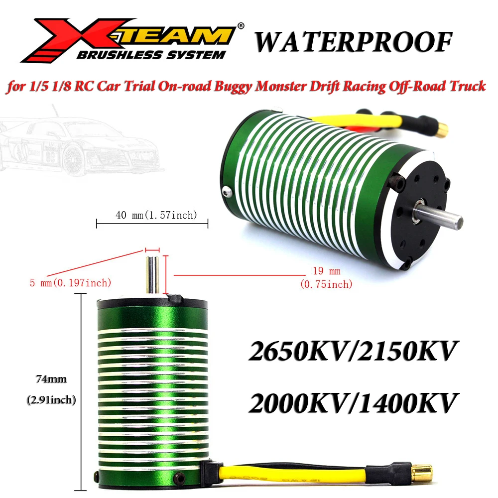 

X-Team 4074 Waterproof Brushless Motor for 1/8 Traxxas WLtoys TRX4 Tamiya Axial Remote control Truck Truggy Drift Racing Car