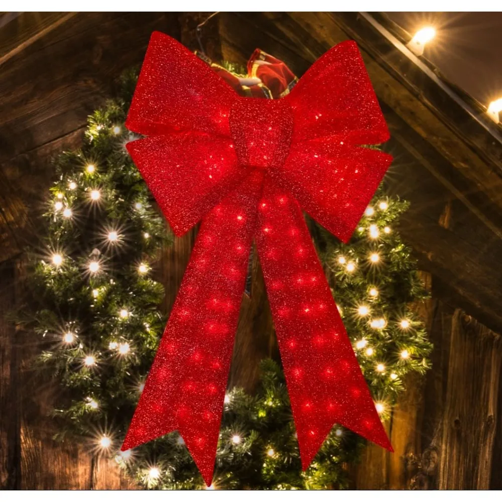 

Decorative Bow for Indoor Outdoor Christmas Parties Decorations (40IN 99LED) (LX2963), Christmas Bows