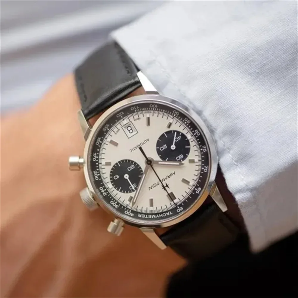 2024 Newest Hami Men's Timepiece - 40MM American Classic. Automatic Chrono Quartz. Belt. Fashionable & Casual