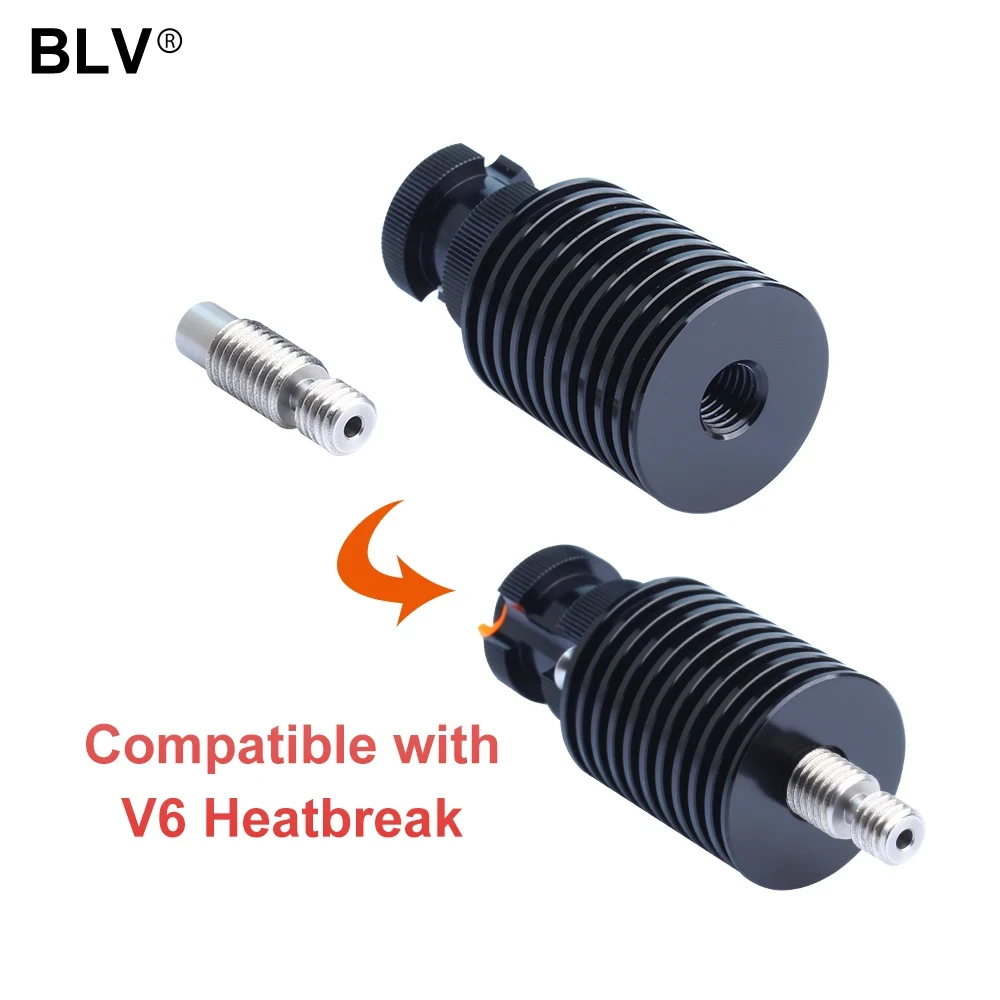 BLV® V6DM Heatsink Compatible with V6 heatbreak threaded M7x1mm V6 Heat block FOR VORON 3D Printer CHC Kit CHC Pro