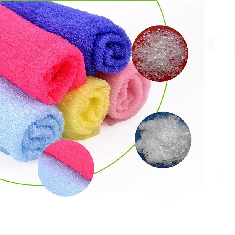 Wholesale 1Pc Beauty Skin Exfoliating Cloth Washcloth Japanese Body Wash Towel Nylon Bath Towel Skin Polishing Towel Beach Towel