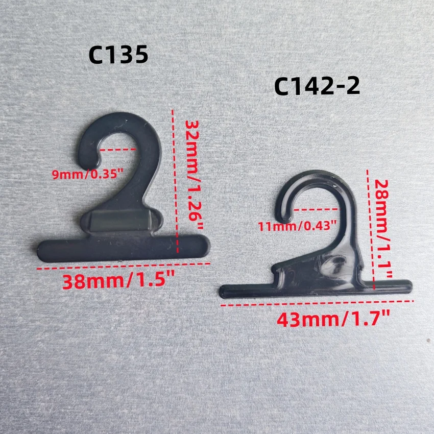 Calzini da imballaggio in plastica PP da 500 pezzi Ganci per esposizione appesi Ganci Accessori per indumenti