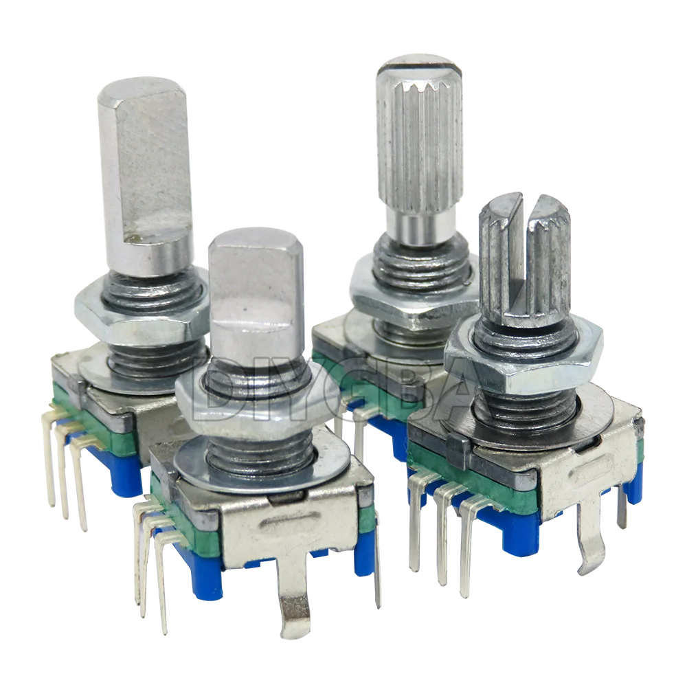 10PCS Half / Plum Axis Rotary Encoder, Handle Length 5Sets 15mm 20mm Code Switch/ EC11/ Digital Potentiometer With 13/15*17 Cap