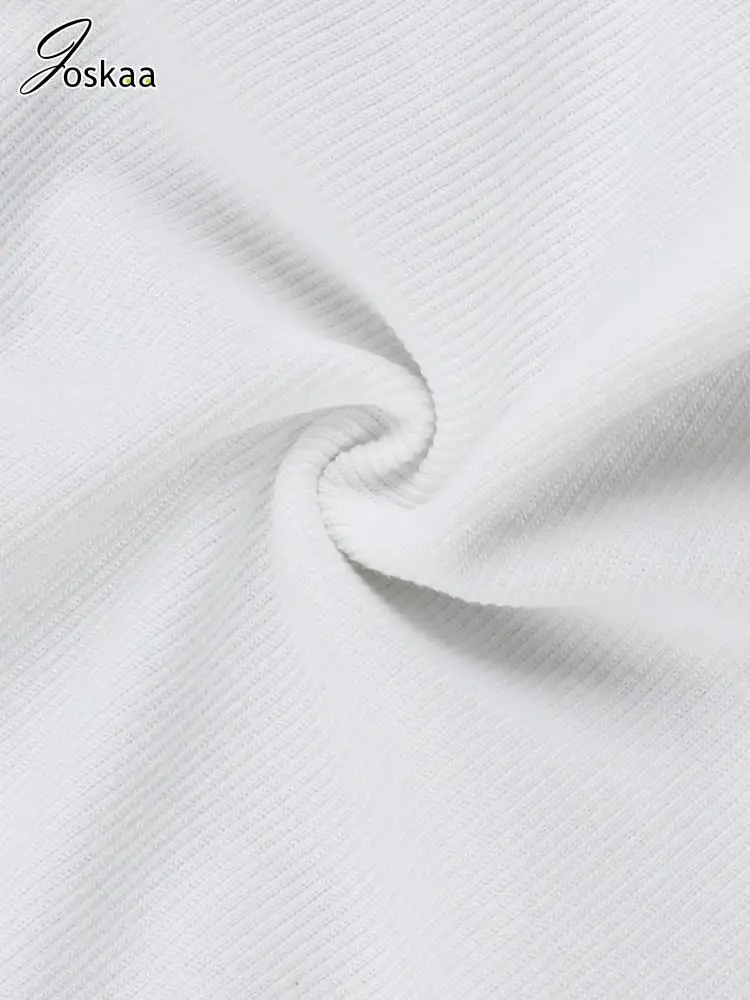 ملابس داخلية نسائية محبوكة متباينة من Joskaa بياقة مدورة وأكمام طويلة ضيقة من قطعة واحدة ملابس خروج عصرية لعام 2024 #6