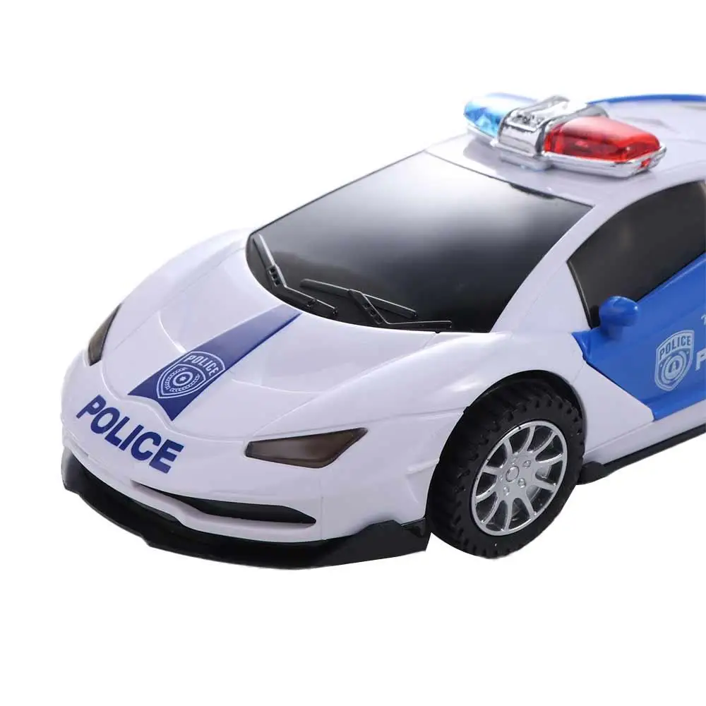 360 Rotation Electric Police Car Flashing Light LED Light Police Car Toy Music Sound Glowing Electric Toy Car Birthday Present