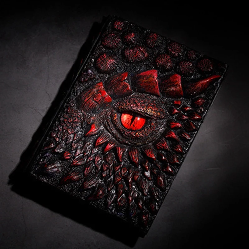 3D Drachen Hardcover Skulptur Tagebuch, antike handgemachte Longan Poly stone Blank Handwerk schreiben Skizze Notizbuch tägliche Notiz