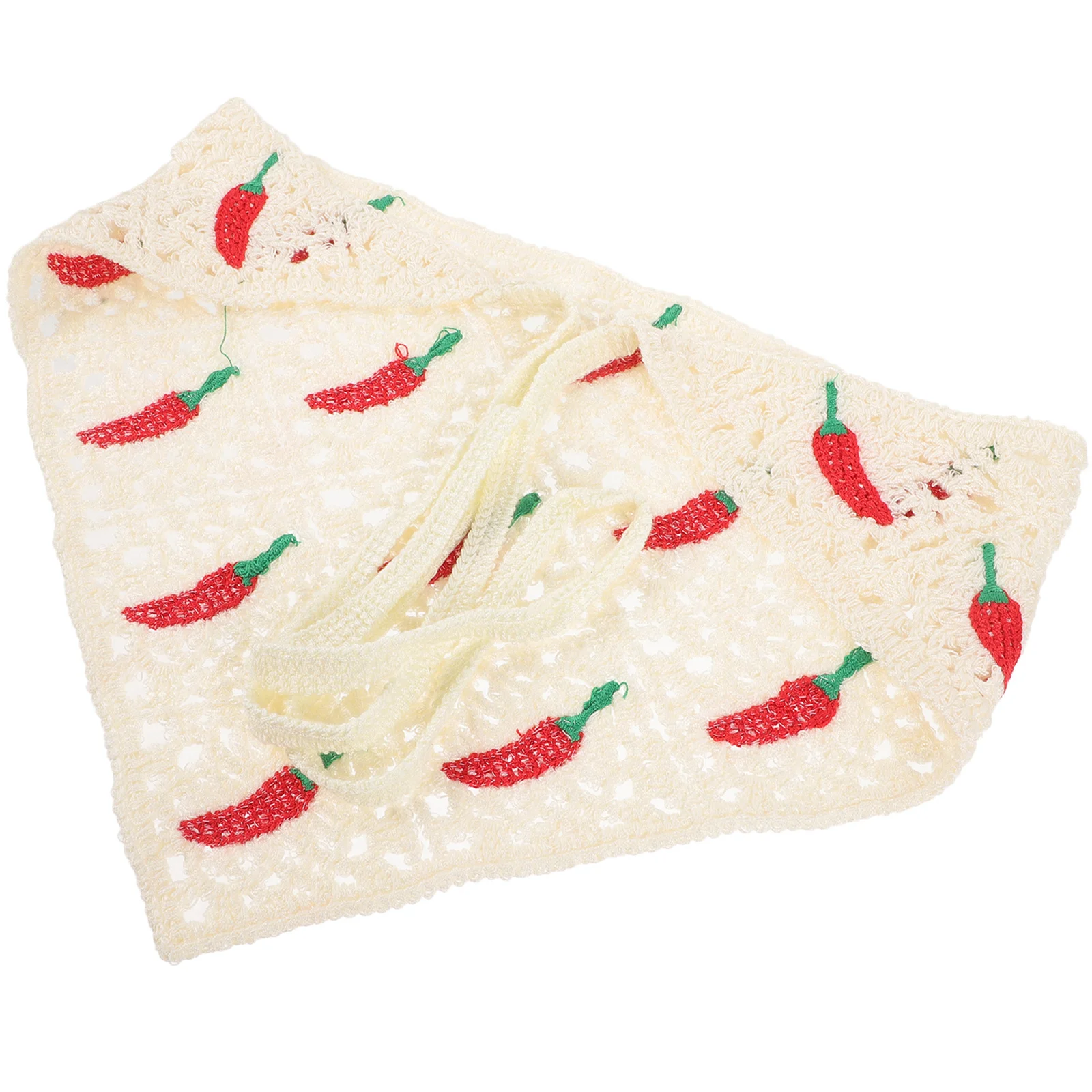 

Crochet Hair Bandana Chili Pattern Bandana Headband Decorative Hair Scarf for Daily Wear Handkerchief Headbands for Women