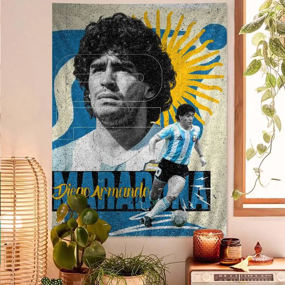 دييغو أرماندو مارادونا نسيج ملون للتعليق على الحائط التارو الهبي سجاد الحائط ديكور المنزل #5