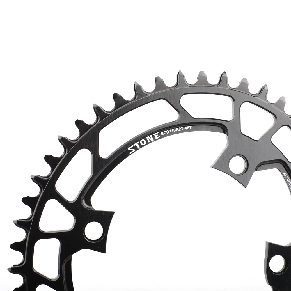 Stone 7075 Oval Chainring BCD110 110mm Single Chain Ring 4 Arm for Road Bike Ultegra R7000 R8100 Dura Ace R9200 Crank Chainwheel