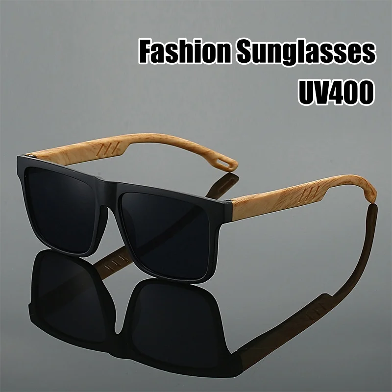 【セール中】ファッション木製竹サングラス男性女性ヴィンテージ UV400 保護サングラスユニセックススクエアフレームドライビングシェード眼鏡