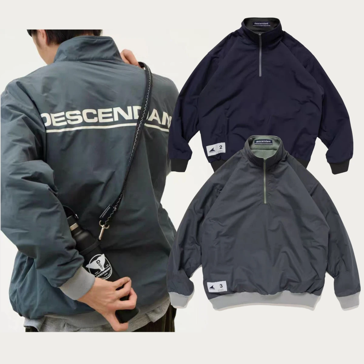 

Loose Fit Men's Outdoor Jacket Half Zipper Stand Collar Windproof Casual Style Long Sleeve Cotton 100% Functional Fashion