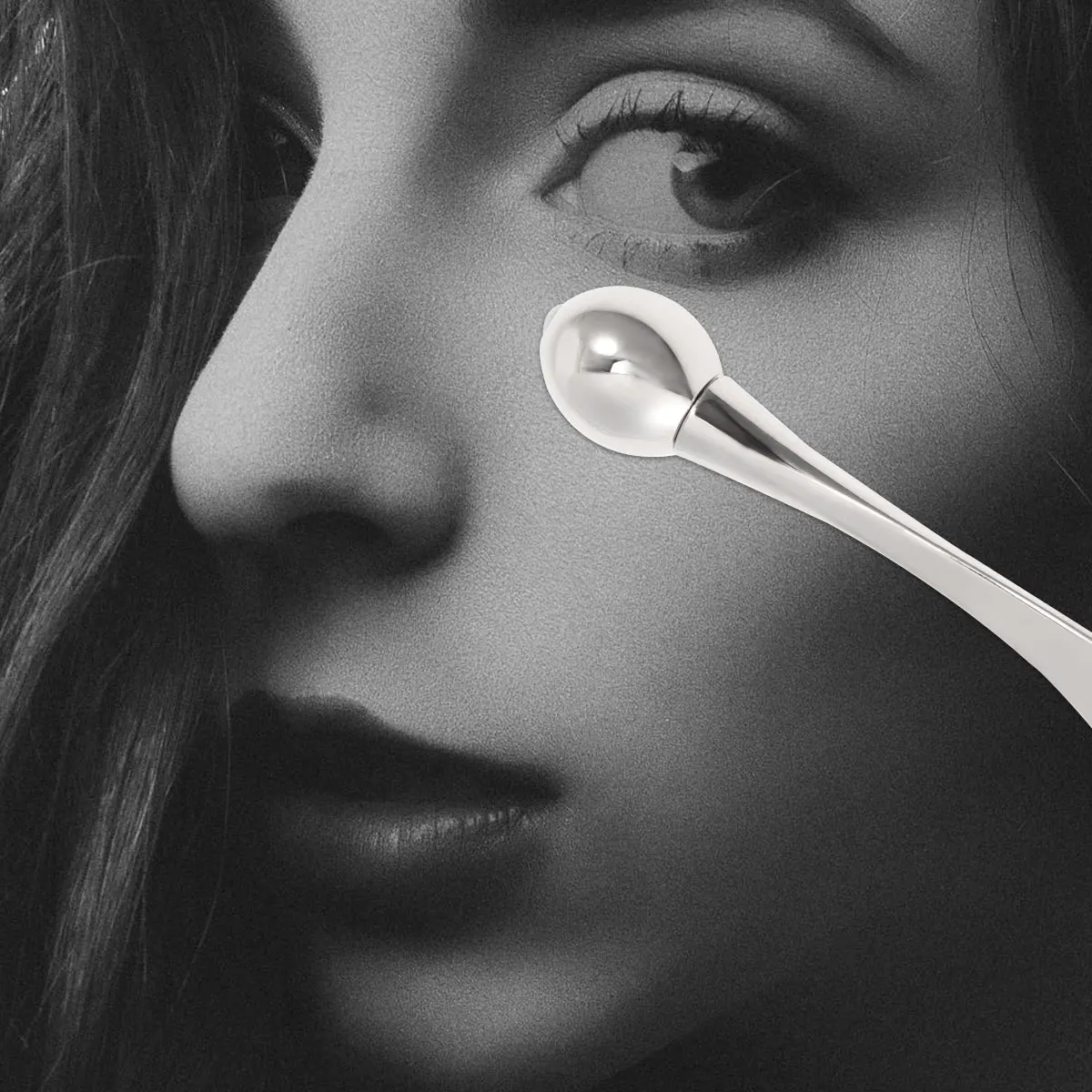 

Silver Eye Cream Massager Double End Zinc Alloy Spoon Eye Stick Facial Skin Care Massage Tool Improve Blood Circulation