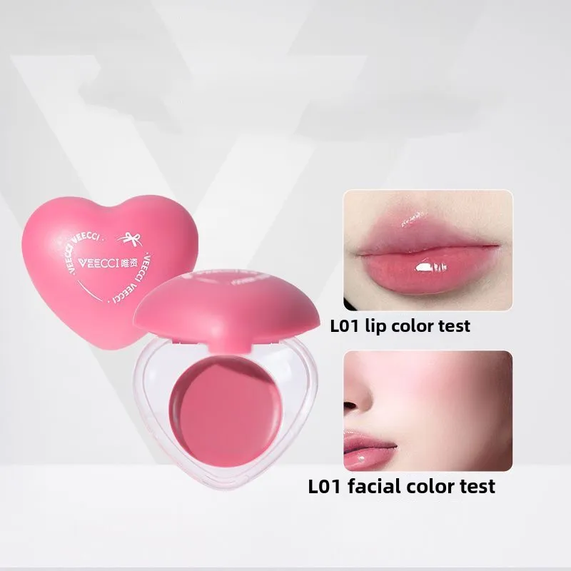 VEECCI maquillage mignon coréen lèvres et joues crème polyvalente naturel imperméable lèvres glaçure fard à joues Palette Rouge hydratant