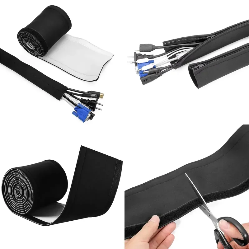 for Electronic Universal Winding Neoprene Cable Sleeve Hook and Loop Cable Management Home Office Use