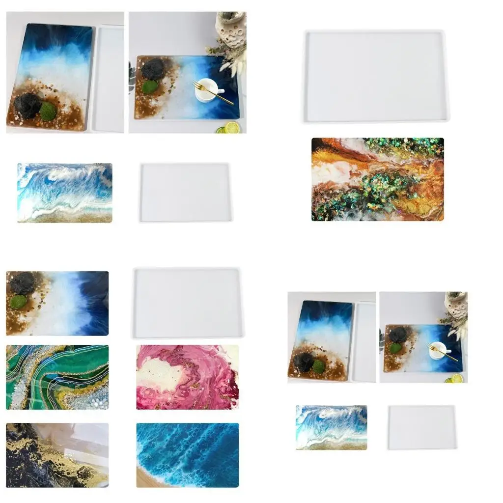 J78F DIY Silicone Mold Resin Painting Molds Clay Crafting Molds Ornament Molds