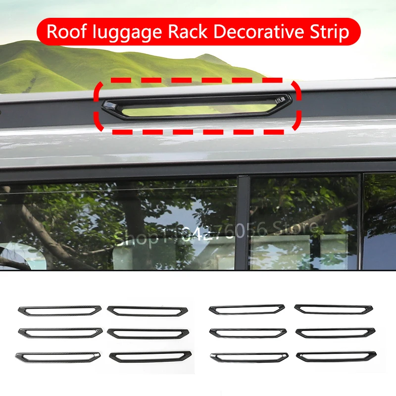 

For Chery Jetour Traveller T2 2023 2024 Carbon Fiber Style Roof Cover Rack Decorative Plate Strip Iuggage Plate Cover Mouldings