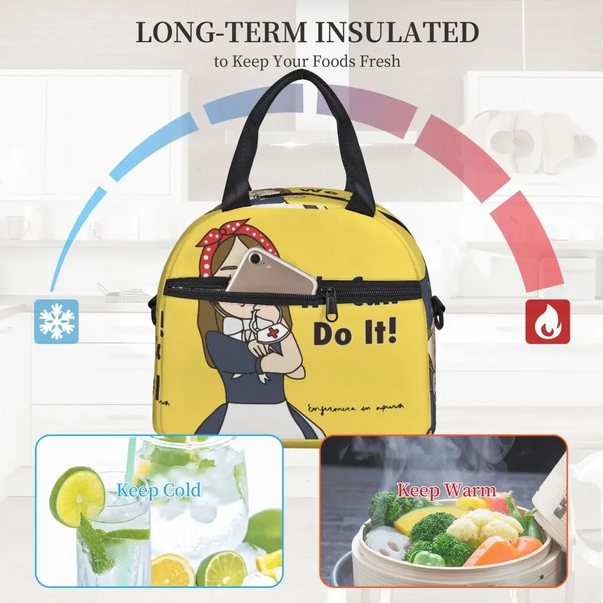 Large Insulated Lunch Boxes With Adjustable Shoulder Strap Gift For Doctor Nurse Enfermera En Apuros Lunch Food Box