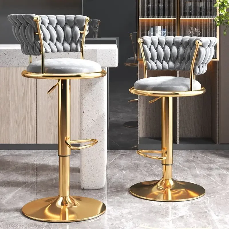 

Bar Chairs with High Stools Bar Can Be Raised and Lowered Light Luxury Back Fashion High-end Home Stool