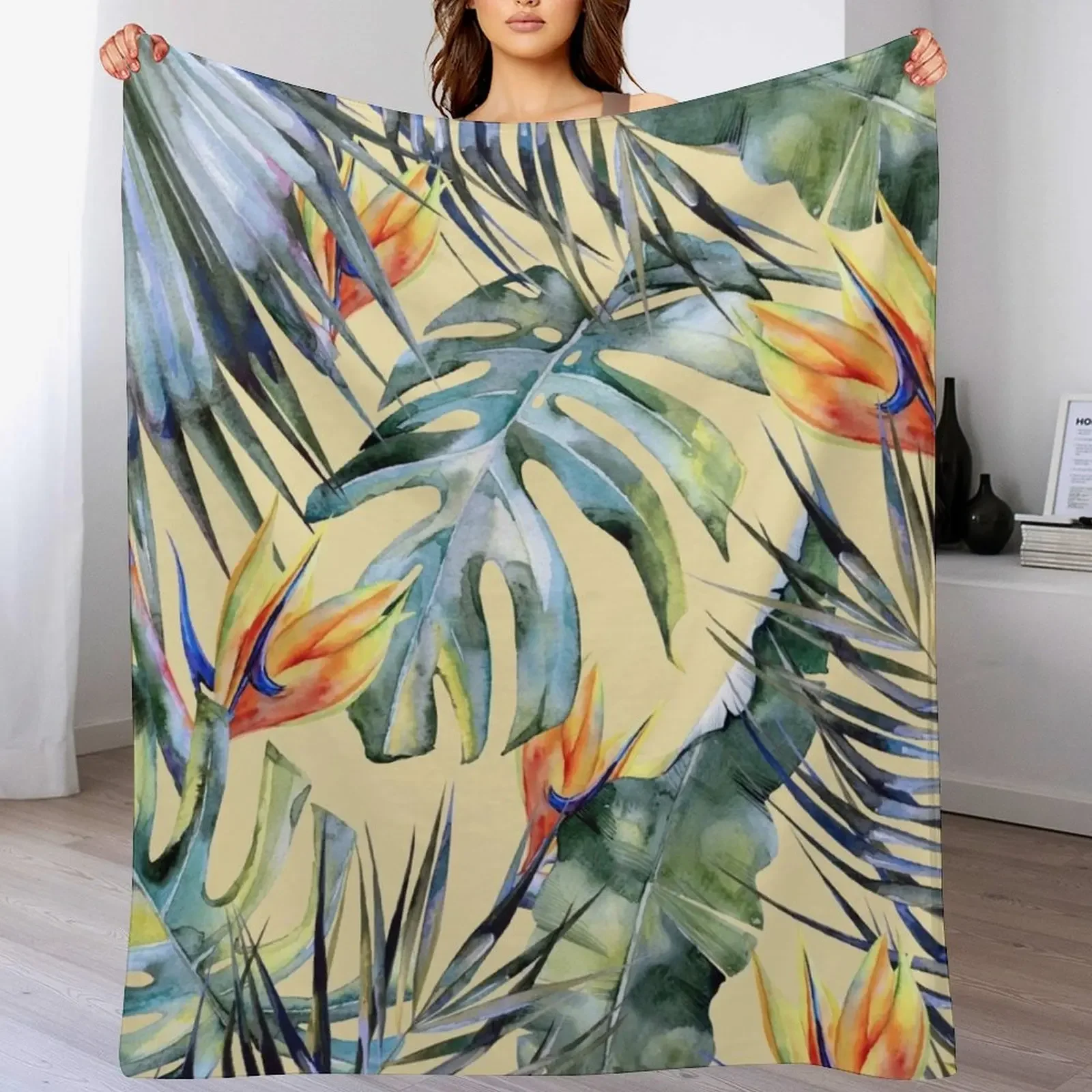 TROPICAL GARDEN 4 Throw Blanket Cozy Home Blanket Gift for Christmas Holiday