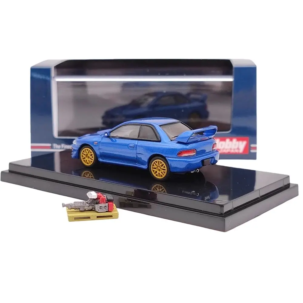 Hobby Japón 1/64 para IMPREZA 22B STi versión GC8 con modelo de pantalla de motor azul HJ641041BL coche fundido a presión colección en miniatura Auto