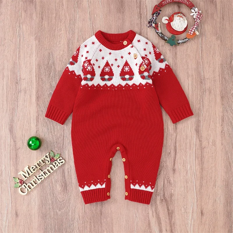 

Adorable Christmas Infant Romper with Snowflake Pattern and Cozy Long Sleeves for Baby Girl or Boy - Perfect Holiday Outfit