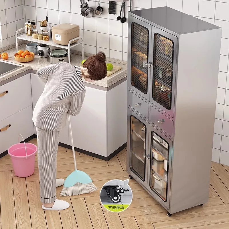 304 stainless steel side cabinet household kitchen drawer cupboard dining room tea cabinet