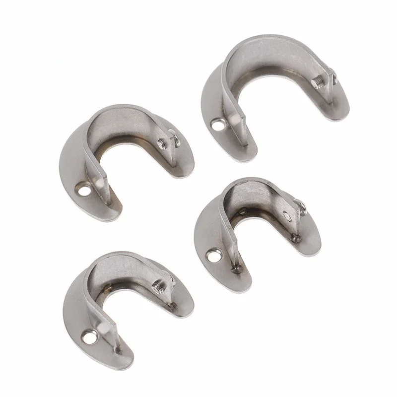 Five Steel Hardware Stainless Steel Silver Open Flange Seat Hardware Accessories Round Pipe Clothing Open Clothing Pole Seat