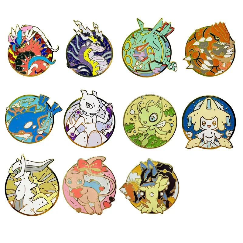 

pokemon Brooches Cartoon Anime Figures Metal Enamel Brooch Cartoon Pin Backpack Badge Kids Gift