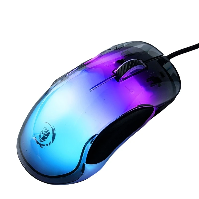 Wired Mouse With Rgb Transparent Color Light For Comfortable Touch Suitable For Business And Office Electronic Game Players