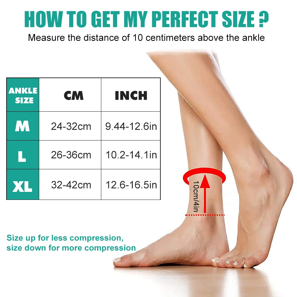 1 قطعة الجوارب دعامة القدم والكاحل لالتواء الكاحل كم ضغط ، دعم القدم النساء الرجال ، التهاب المفاصل الكاحل هدفين الرياضة الجري