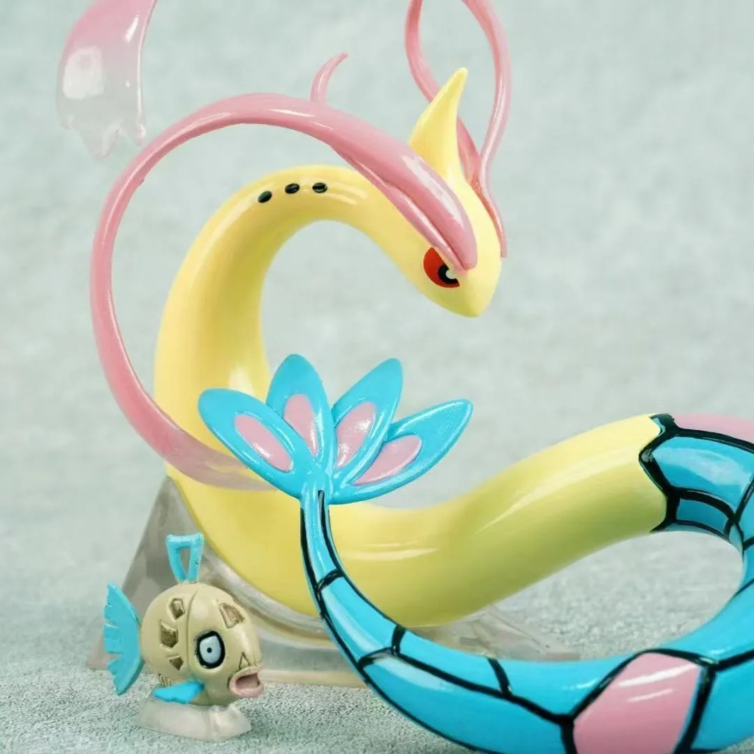 Leuke Anime Pokemon Milotic Milobellus Feebas PVC Action Figure Game Standbeeld Collectible Model Kinderen Speelgoed Bureau Pop Geschenken 12 cm