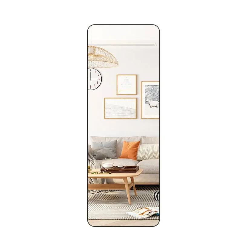 Full Length Wall Mounted Mirror Hidden Door Mount Movable Fitting Glass for Home Bedroom Dressing Room Space Saving Decor