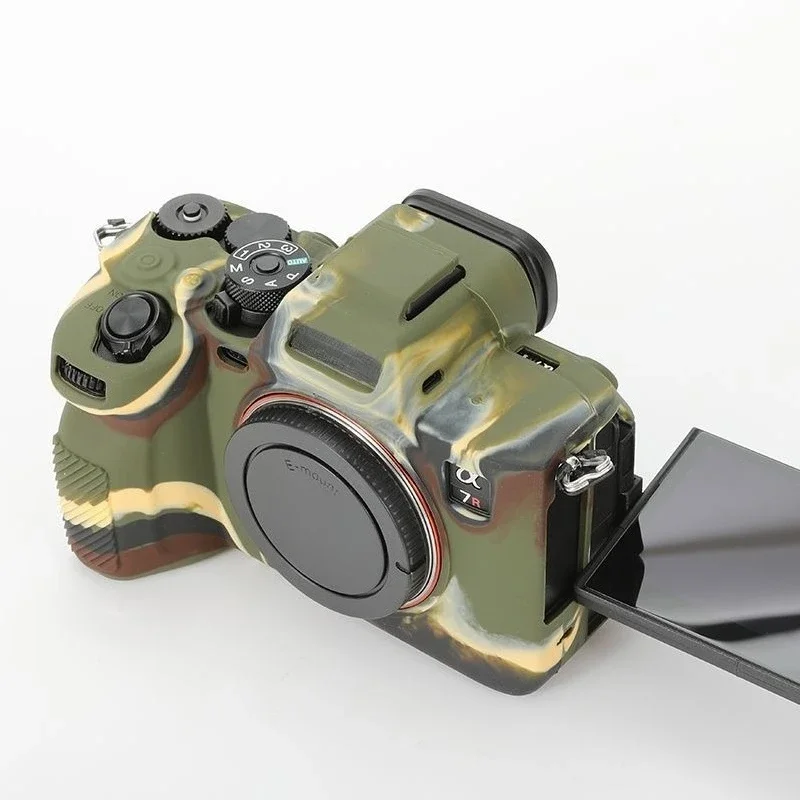 For Sony A7R5 Protective Rubber Cover portable silicone case body camera bag Protector + 1PCS free tempered film
