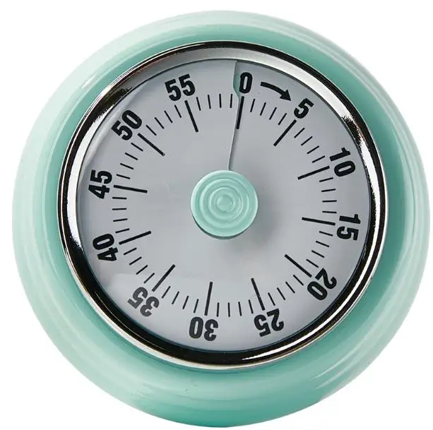 Women Candy Color Mechanical Kitchen Timer Magnet Round Shape 60 Minutes Novelty Countdown Cooking Clock Alarm Time Reminder