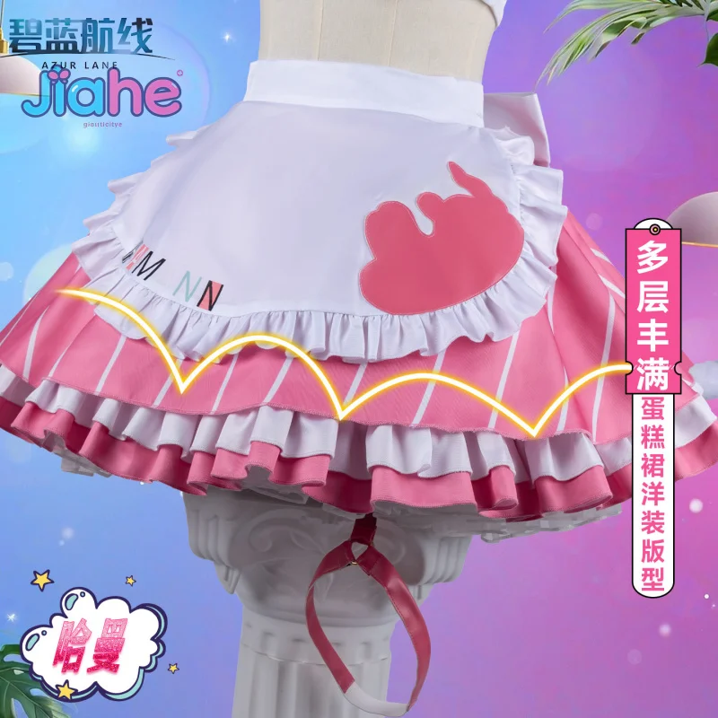 

USS Hammann Anime Azur Lane Cosplay Costume New girl maid dress apron socks tie Halloween party Lolita woman Hammann uniform