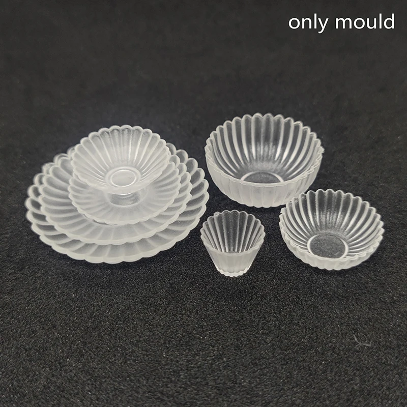 Miniatures Dish Bowl Model Mold Dollhouse Silicone Tableware Mold Mini dish/bowl mold Dolls House Kitchen Toys Accessories