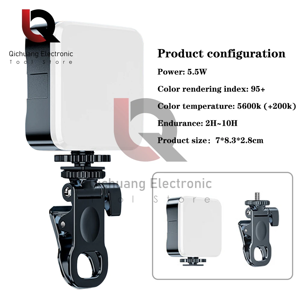 5.5W Mini LED Video Light Photography 6000K Fill-in Lamp Dimmable Shoe Mount Adapter for Canon Nikon Sony DSLR Camera