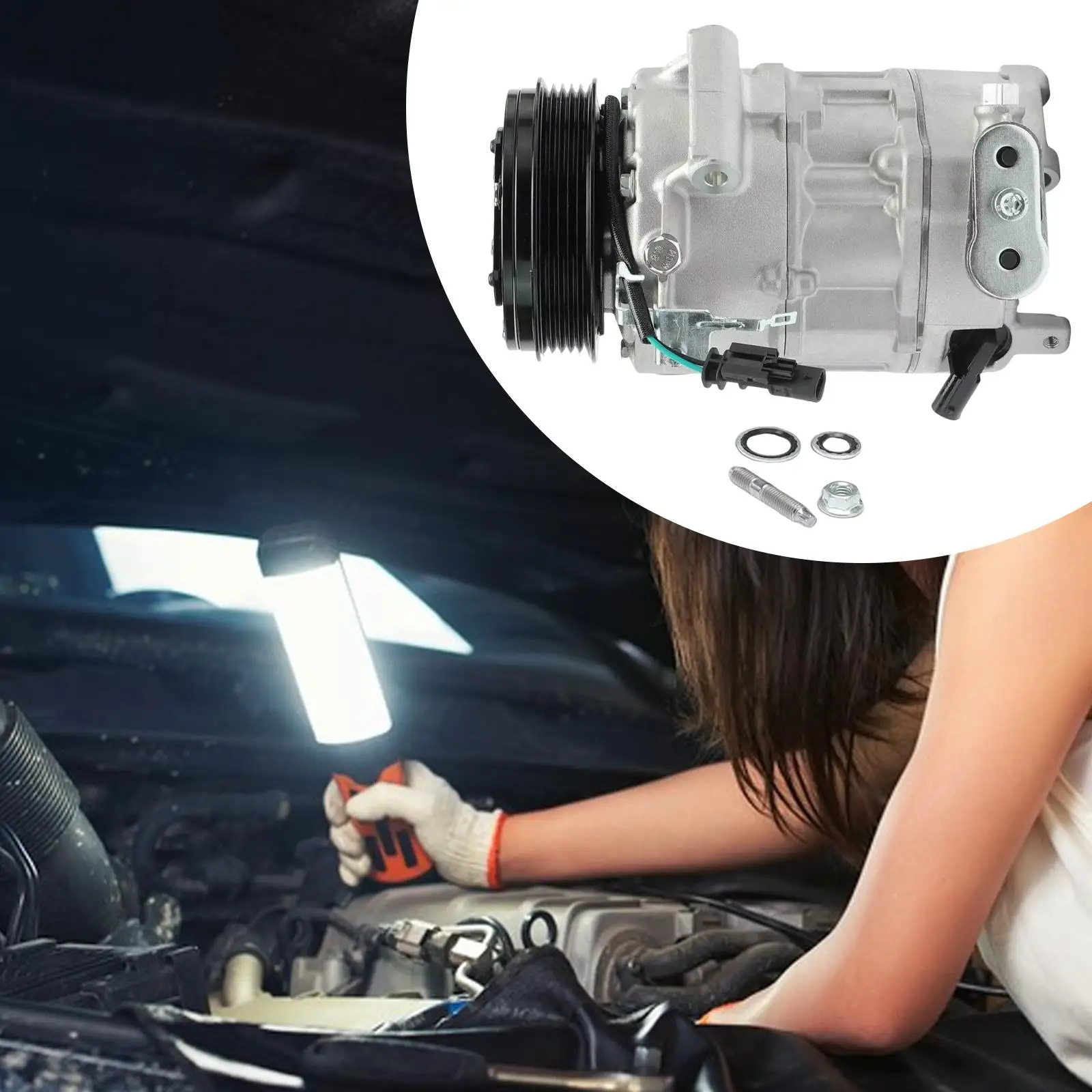 

Car Air Compressor Spare Parts 1522399 1522384 Replaces High Performance Aluminum Alloy Premium 84005713 with Clutch 84364335