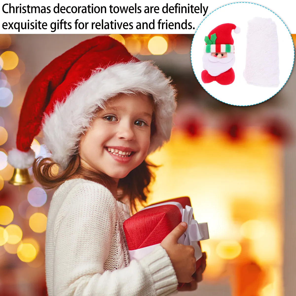 Cartoon Kitchen Towels Christmas Gifts Bathroom Hand Festive Holiday Dishcloths Funny