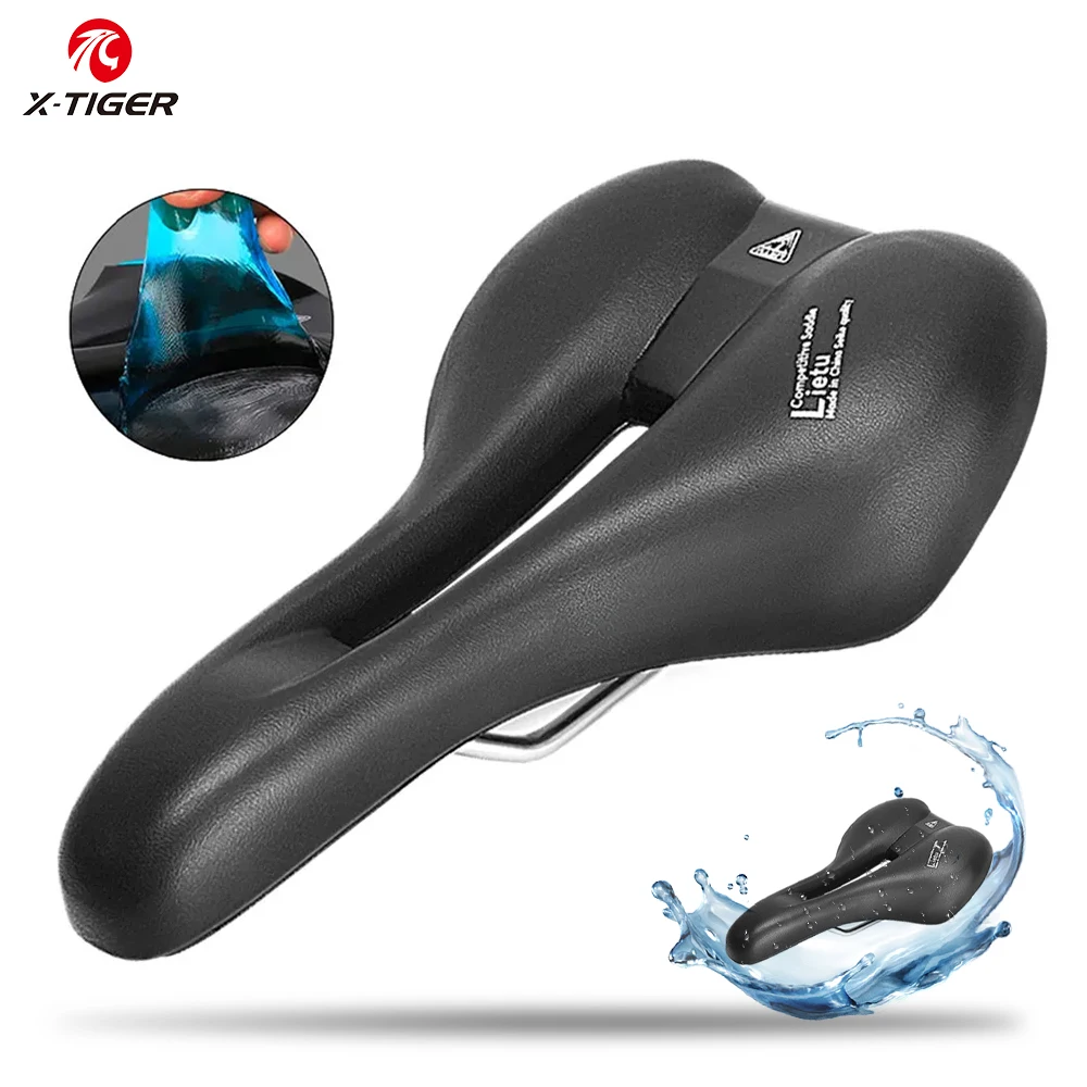 X-TIGER PU 자전거 시트 쿠션, 젤 필링 가죽 자전거 새들, 통기성 소프트 시트, 레이싱 시트, 공동 사이클링 장비  Best5