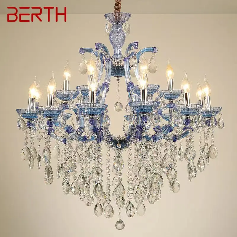 

BERTH LuxuriousCandle Pendent Lamp European Style Crystal Lamp Art Living Room Restaurant Villa Staircase Duplex Building