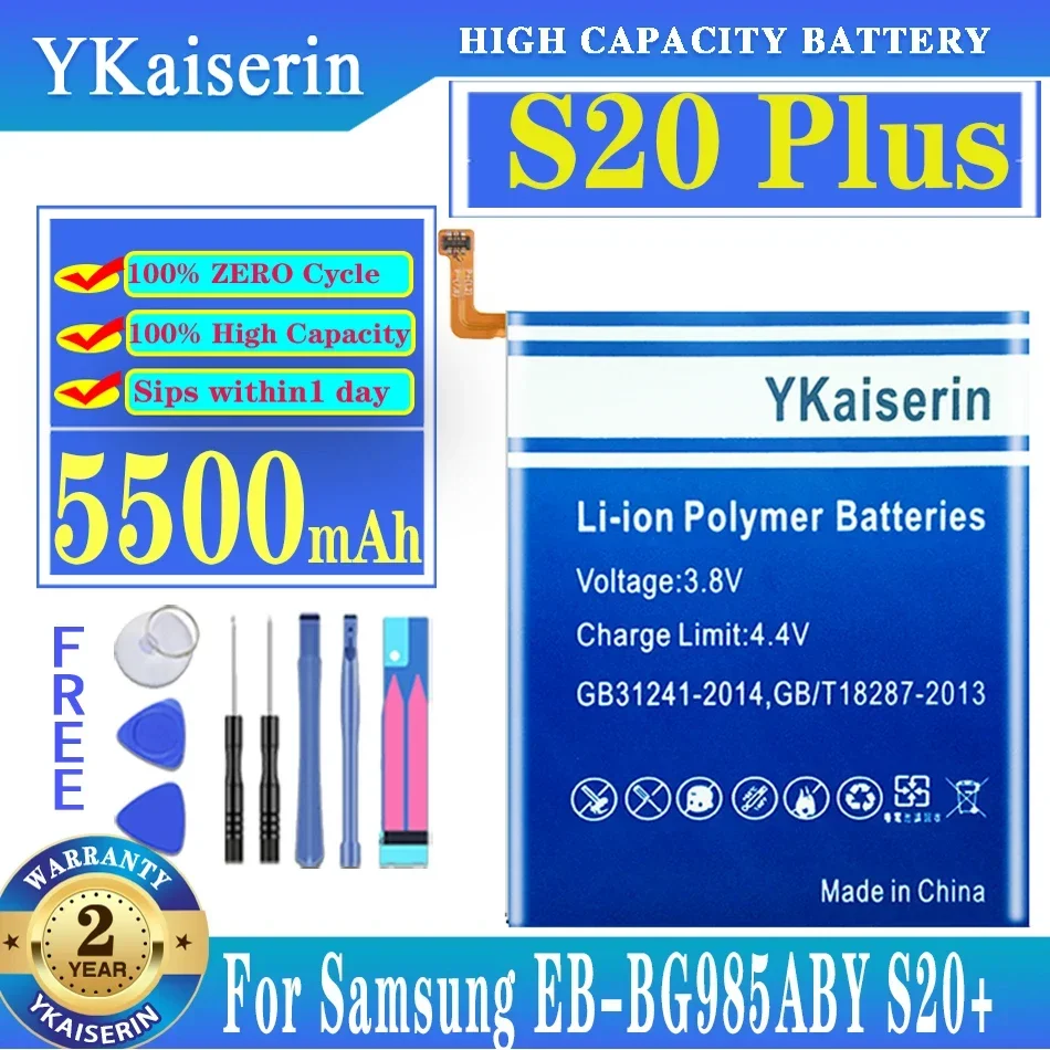 

YKaiserin EB-BG985ABY 5500mAh Replacement Battery For Samsung Galaxy S20 Plus S20+ S20Plus High Capacity Battery +Track Code