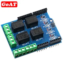 4 Channel 5V Relay Shield Module, Four Way Relay Control Board Expansion Board For Arduino UNO R3 Mega 2560